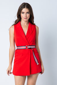 SLEEVELESS RED ROMPER