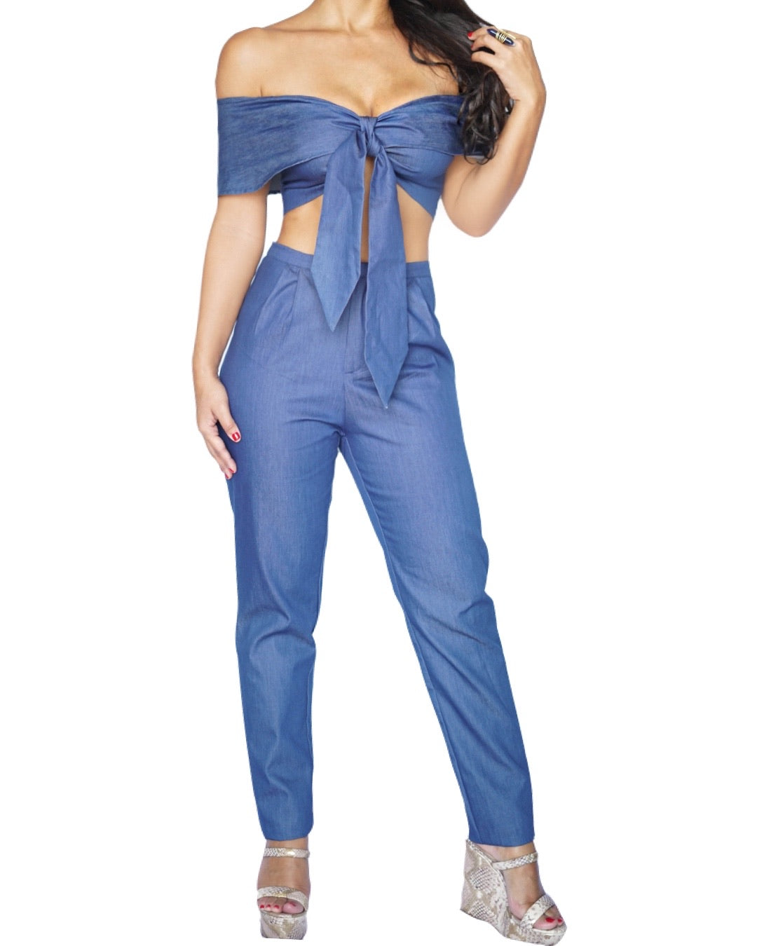 Blue Denim 2 Piece Set